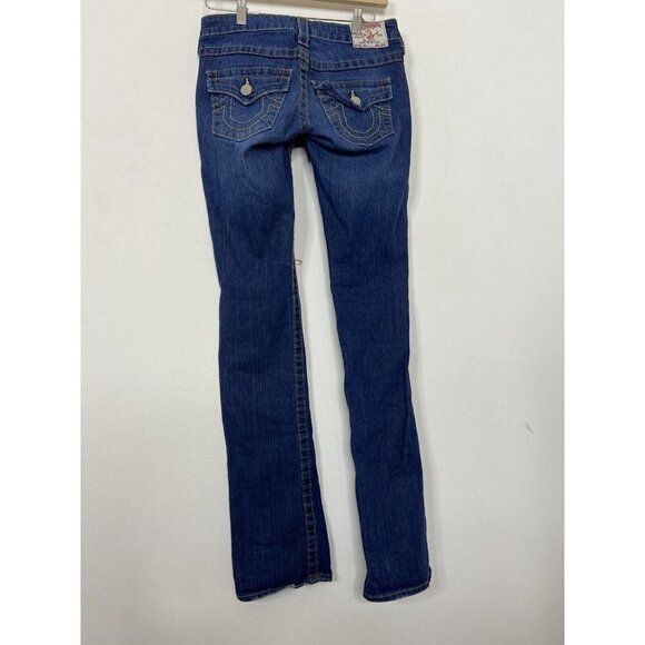 True Religion Billy Womens 25x34 Blue Denim Jeans Slim Straight - Picture 3 of 9